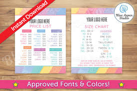 Lularoe Price List And Size Charts In Rainbow 109 By Blue