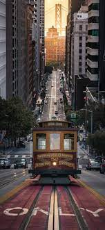 San Francisco, city, street, tram, USA ...