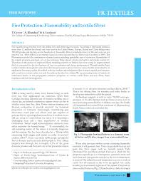 Pdf Fire Protection Flammability And Textile Fibres