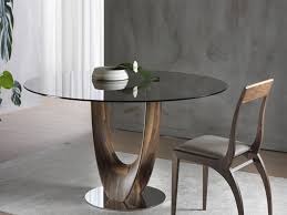 glass round dining table