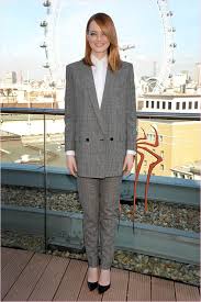 emma stone suits up in saint lau at