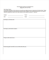 9 Parent Teacher Conference Forms Free Sample Example Format