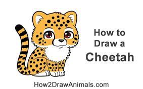 Cheetah cartoon baby cat feline vector animal art background big cat black creature danger dangerous dexterous dots drawing endangered fast ferocious fierce funny furry hunter hunting illustration intelligence intelligent isolated large leopard life nature powerful predator predatory running savannah. How To Draw A Cheetah Cartoon Video Step By Step Pictures