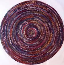 7 round wool braided rug country