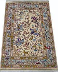hunting qum handmade persian rug