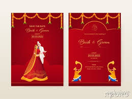 indian wedding invitation card with