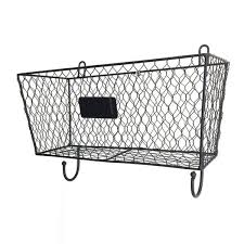 This mesh is welded into a 1 1/4 x 1 1/4 x 13 gauge rolled formed angle. 3pcs Wire Letter Mail Mount Metal Rack Basket Vintage Triple Organizer Black Overstock 29034400