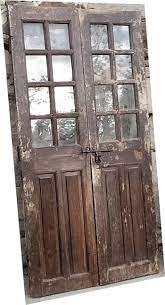 Antique 19th Century Teak Glass Door In