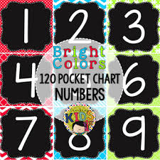 Bright Colors 120 Pocket Chart Numbers
