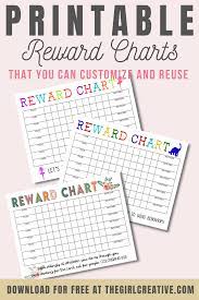blank reward chart printable the girl