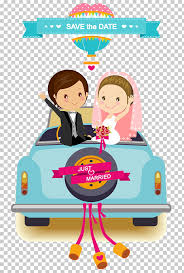Wedding Invitation Cartoon Bridegroom Cartoon Wedding Car
