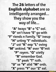 the 26 letters of the english alphabet