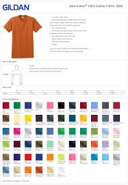 Gildan 2000 T Shirt Color Chart Coolmine Community School