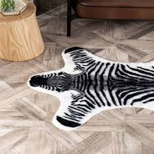 zebra cow print rug skin hide mat