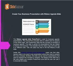 Ppt Create Your Business Presentation With Ribbon Agenda