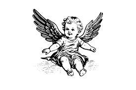 little angel vector retro style