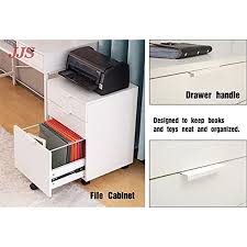 jjs 3 drawer rolling wood file cabinet