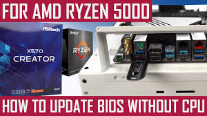 Remember to take photos of all your bios settings prior to the upgrade, because usually a bios upgrade will wipe out all of your. Asrock X570 Creator How To Update Bios Without A Cpu To Enable Support For Amd Ryzen 5000 Cpus Youtube