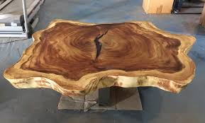 Live Edge Slab Wood Coffee Table With A