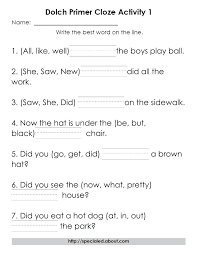 Free Sight Words Worksheet For K Or Primer Level By Pre Word List