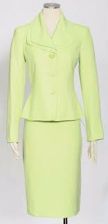Evan Picone Lime Skirt Suit Size 6 Textured Polyester Work