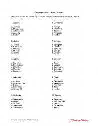65 science quiz for kids of grades i to x. States And Capitals Quiz Printable Grades 5 8 Teachervision