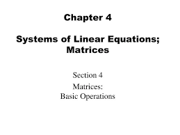 Linear Equations Matrices