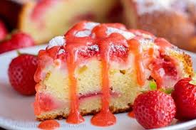 Image result for slice of strawberry gateau