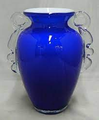 White Layered Art Glass Vase