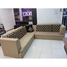Wooden L Shape Sofa Set For Home Hall