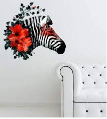 Artistic Zebra With Decorative Flowers
