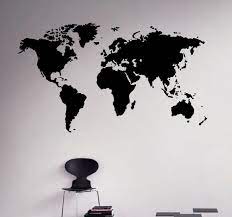 World Map Wall Vinyl Decal Globe Planet