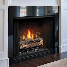 Kingsman Zvfcv47 Zero Clearance Vent Free Gas Firebox With Log Set In Black Manual Ignition In Propane 30 Inches Split Oak Log Set Size 47
