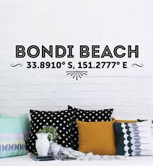 Bondi Beach Latitude Wall Sticker Decal