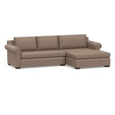 Shasta Roll Arm Leather Sofa Chaise