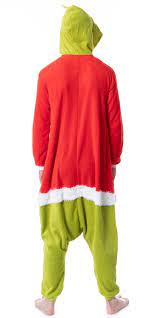 Unisex Adult The Grinch Santa Hooded Costume Union Suit One-Piece Pajama (XX-Large)  - Walmart.com
