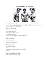 Indian Diet For Six Pack Abs
