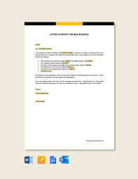 free business letter of intent template