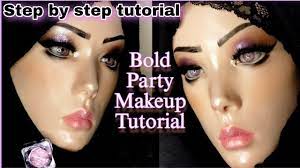 bold glittery party makeup tutorial