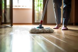 efficient floor cleaning with mop and