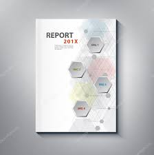 Modern Annual Report Cover Design Vector Geometric Theme Stock