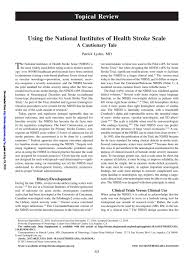 Using The National Institutes Of Health Stroke Scale A