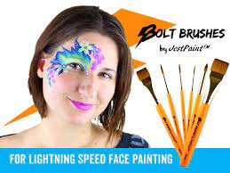 bolt face painting brushes by jest