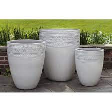 white large glazed ceramic planters