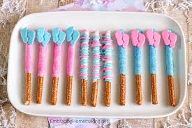 Sugary sweets, especially, are important for a gender reveal party. 35 Adorable Gender Reveal Food Ideas The Postpartum Party