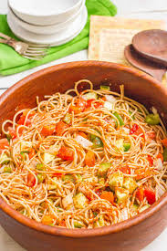 clic spaghetti salad family food