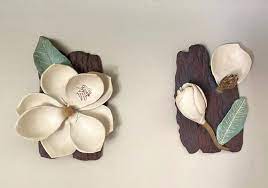 Ceramic Wall Art Magnolia Life Cycle
