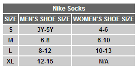Nike Soccer Size Chart Www Theteamfactory Com