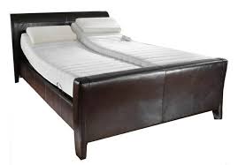 veronica adjustable leather sleigh bed