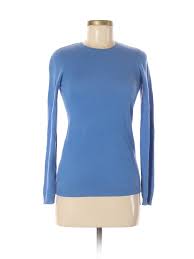Details About Magaschoni Women Blue Cashmere Pullover Sweater Xs